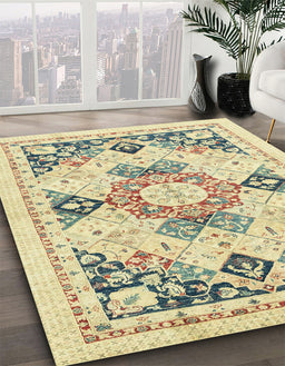 Machine Washable Abstract Dark Almond Brown Rug in a Family Room, wshabs2968