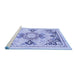 Sideview of Machine Washable Abstract Blue Modern Rug, wshabs2968blu