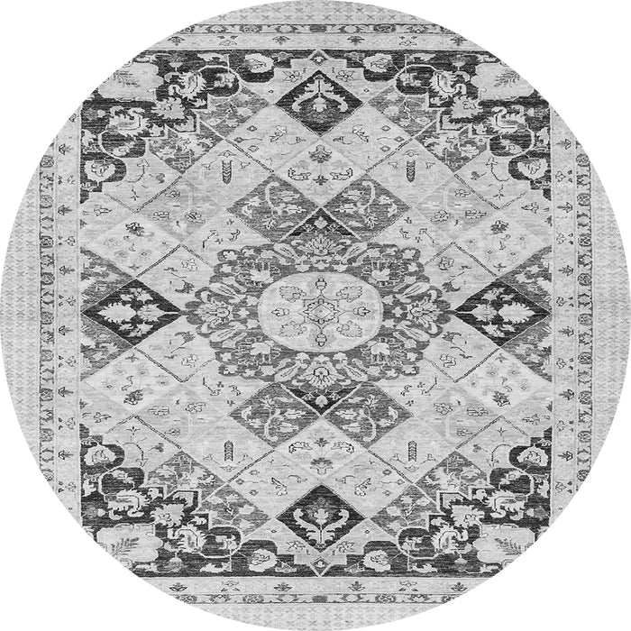 Round Abstract Gray Modern Rug, abs2968gry