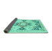 Sideview of Abstract Turquoise Modern Rug, abs2968turq