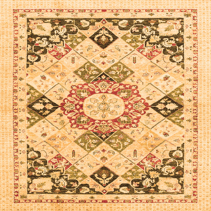 Square Abstract Orange Modern Rug, abs2968org