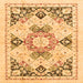 Square Abstract Orange Modern Rug, abs2968org