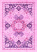 Machine Washable Abstract Pink Modern Rug, wshabs2968pnk