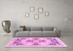 Machine Washable Abstract Pink Modern Rug in a Living Room, wshabs2968pnk