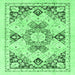 Square Abstract Emerald Green Modern Rug, abs2968emgrn