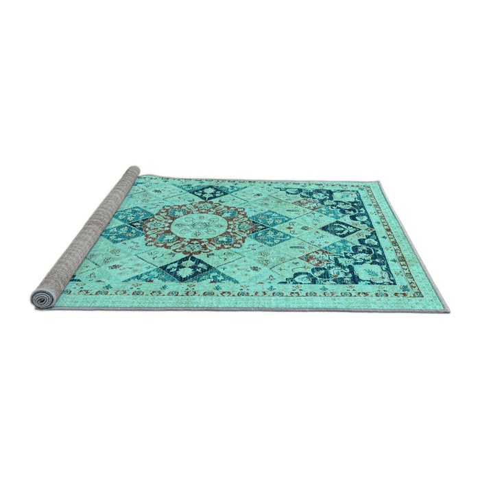 Sideview of Machine Washable Abstract Light Blue Modern Rug, wshabs2968lblu