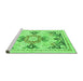 Sideview of Machine Washable Abstract Green Modern Area Rugs, wshabs2968grn