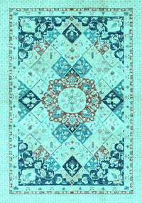 Abstract Light Blue Modern Rug, abs2968lblu