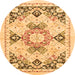 Round Abstract Orange Modern Rug, abs2968org