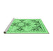 Sideview of Machine Washable Abstract Emerald Green Modern Area Rugs, wshabs2968emgrn