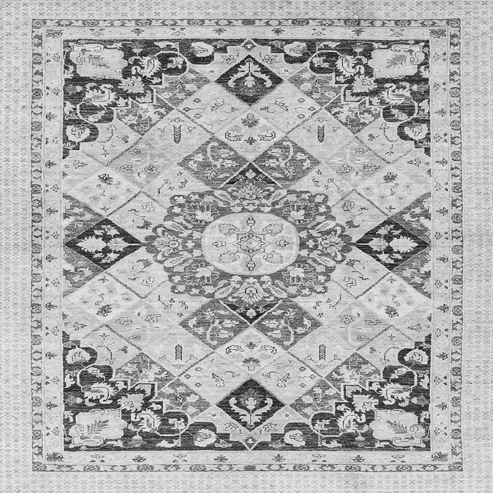 Square Machine Washable Abstract Gray Modern Rug, wshabs2968gry