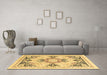 Machine Washable Abstract Brown Modern Rug in a Living Room,, wshabs2968brn