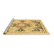 Sideview of Machine Washable Abstract Brown Modern Rug, wshabs2968brn