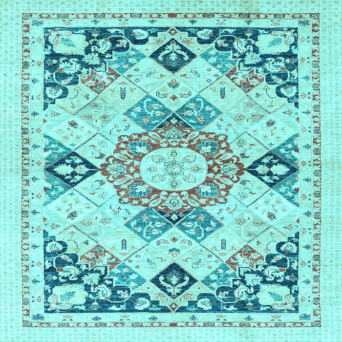 Square Abstract Light Blue Modern Rug, abs2968lblu