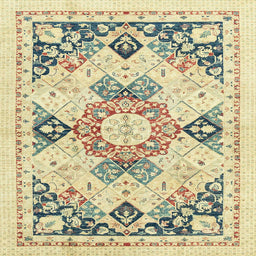 Square Machine Washable Abstract Dark Almond Brown Rug, wshabs2968