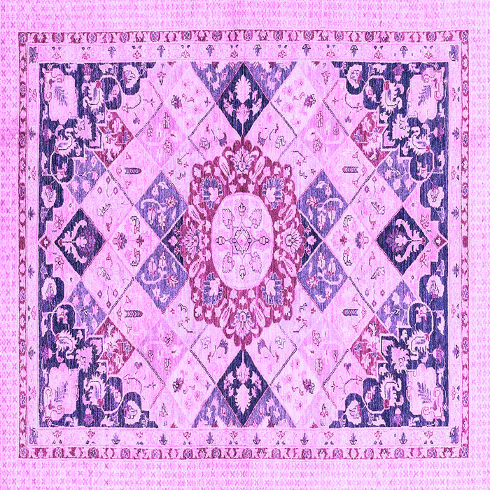 Square Machine Washable Abstract Purple Modern Area Rugs, wshabs2968pur