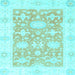 Square Machine Washable Abstract Light Blue Modern Rug, wshabs2969lblu