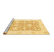 Sideview of Machine Washable Abstract Brown Modern Rug, wshabs2969brn