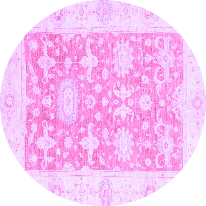 Round Abstract Purple Modern Rug, abs2969pur