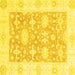 Square Abstract Yellow Modern Rug, abs2969yw