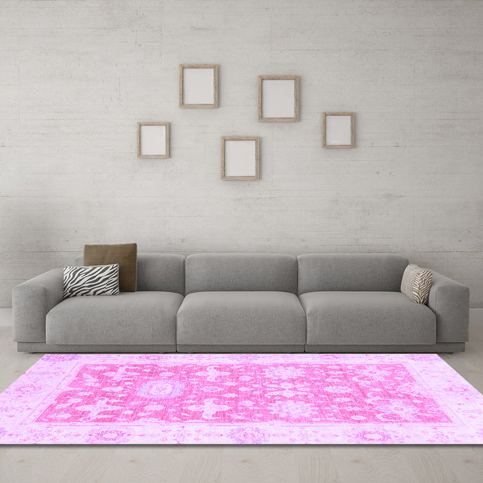 Machine Washable Abstract Purple Modern Area Rugs in a Living Room, wshabs2969pur