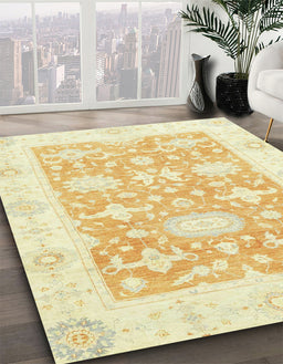 Abstract Orange Modern Rug in Family Room, abs2969