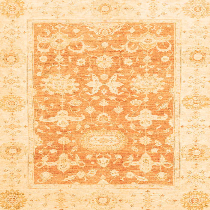 Square Machine Washable Abstract Orange Modern Area Rugs, wshabs2969org