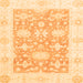 Square Machine Washable Abstract Orange Modern Area Rugs, wshabs2969org