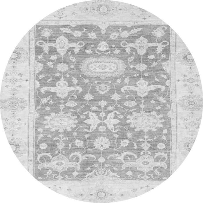 Round Machine Washable Abstract Gray Modern Rug, wshabs2969gry