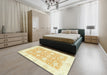 Abstract Orange Modern Rug in a Bedroom, abs2969