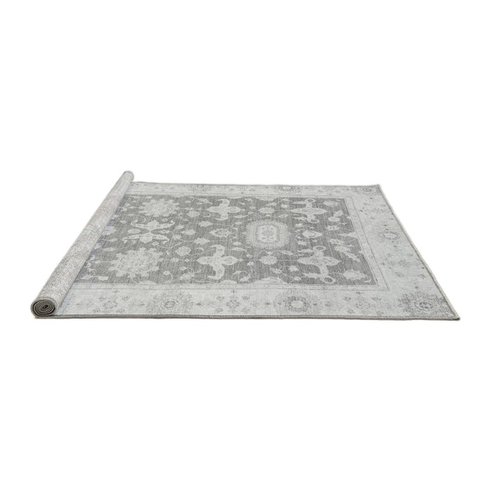 Sideview of Machine Washable Abstract Gray Modern Rug, wshabs2969gry