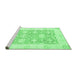 Sideview of Machine Washable Abstract Emerald Green Modern Area Rugs, wshabs2969emgrn