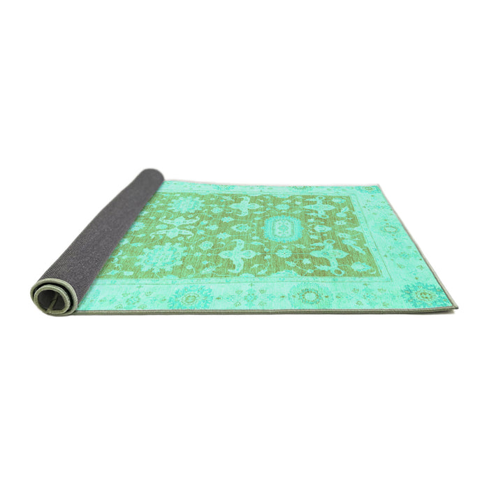 Sideview of Abstract Turquoise Modern Rug, abs2969turq