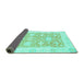 Sideview of Abstract Turquoise Modern Rug, abs2969turq