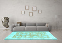 Machine Washable Abstract Light Blue Modern Rug, wshabs2969lblu