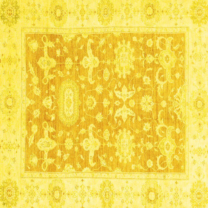 Square Machine Washable Abstract Yellow Modern Rug, wshabs2969yw