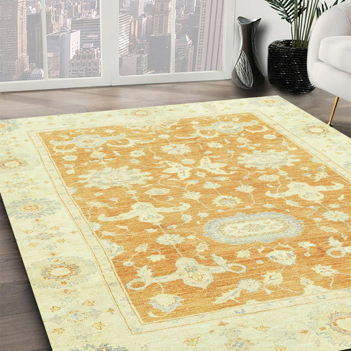 Abstract Orange Modern Rug in Family Room, abs2969