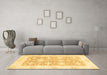 Machine Washable Abstract Brown Modern Rug in a Living Room,, wshabs2969brn