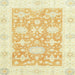 Square Machine Washable Abstract Orange Rug, wshabs2969