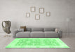 Machine Washable Abstract Emerald Green Modern Area Rugs in a Living Room,, wshabs2969emgrn