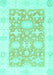 Machine Washable Abstract Turquoise Modern Area Rugs, wshabs2969turq