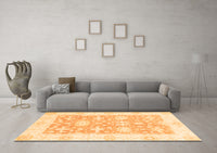 Machine Washable Abstract Orange Modern Rug, wshabs2969org