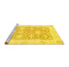 Sideview of Machine Washable Abstract Yellow Modern Rug, wshabs2969yw