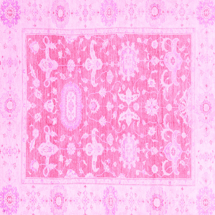 Square Abstract Pink Modern Rug, abs2969pnk