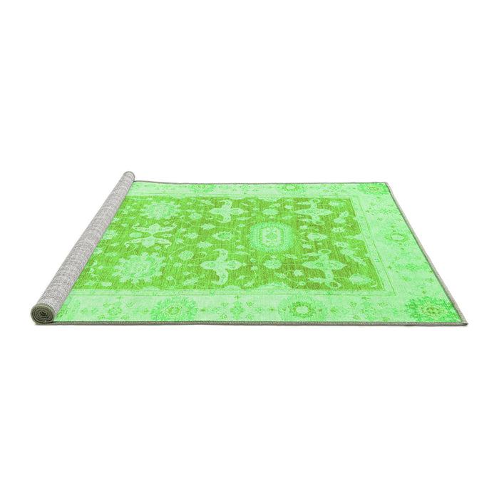Sideview of Machine Washable Abstract Green Modern Area Rugs, wshabs2969grn
