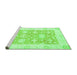 Sideview of Machine Washable Abstract Green Modern Area Rugs, wshabs2969grn