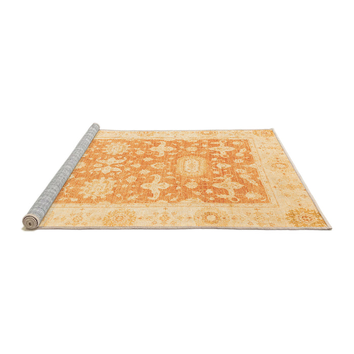Sideview of Machine Washable Abstract Orange Modern Area Rugs, wshabs2969org