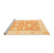 Sideview of Machine Washable Abstract Orange Modern Area Rugs, wshabs2969org