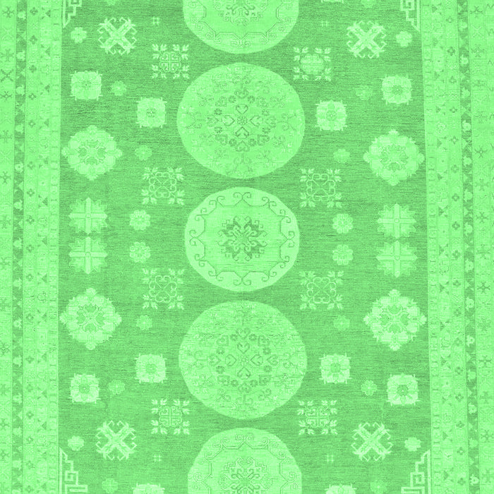 Machine Washable Oriental Emerald Green Traditional Area Rugs, wshabs296emgrn