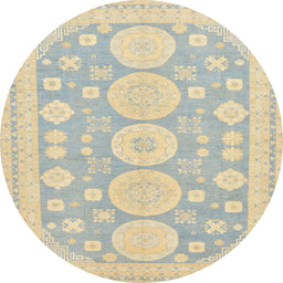 Round Machine Washable Abstract Brown Gold Rug, wshabs296